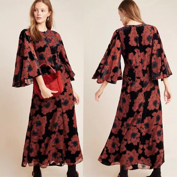 Anthropologie Dresses & Skirts - Anthropologie Margie Flocked Maxi Dress- New with Tags !